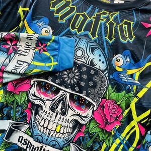 ASP Nation Mafia Men's Large Long Sleeve Skull Colorful All Over Print 7.0‎